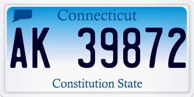 CT license plate AK39872