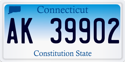 CT license plate AK39902