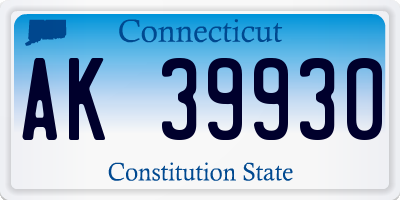 CT license plate AK39930