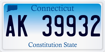 CT license plate AK39932