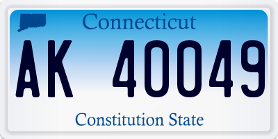 CT license plate AK40049