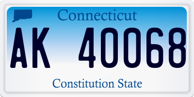 CT license plate AK40068