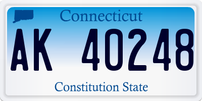 CT license plate AK40248