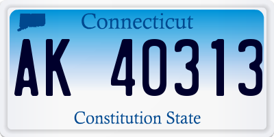 CT license plate AK40313