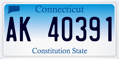 CT license plate AK40391