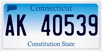 CT license plate AK40539
