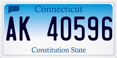 CT license plate AK40596