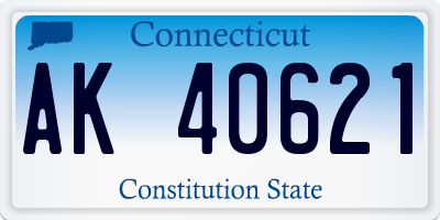 CT license plate AK40621