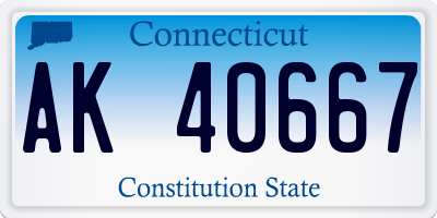 CT license plate AK40667