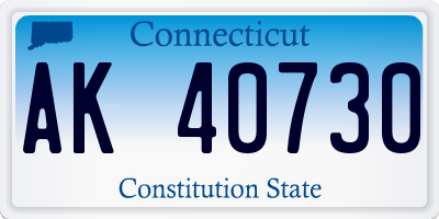 CT license plate AK40730