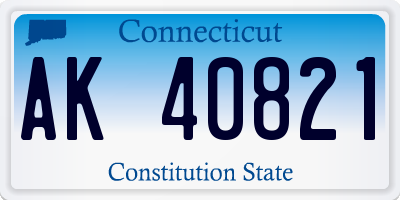 CT license plate AK40821