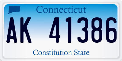 CT license plate AK41386