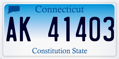 CT license plate AK41403
