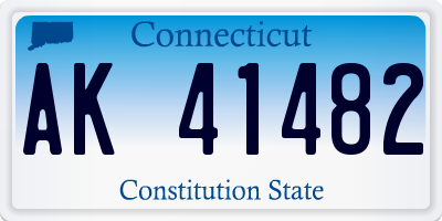 CT license plate AK41482
