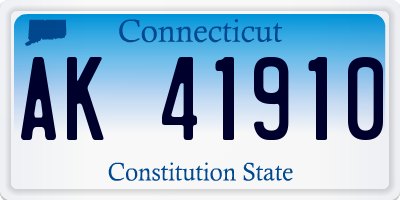 CT license plate AK41910