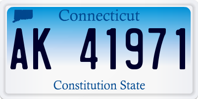 CT license plate AK41971