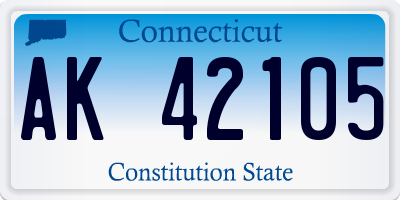 CT license plate AK42105