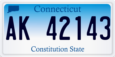 CT license plate AK42143