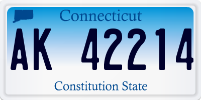 CT license plate AK42214