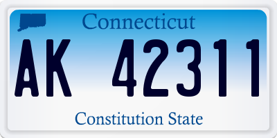 CT license plate AK42311