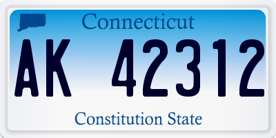 CT license plate AK42312