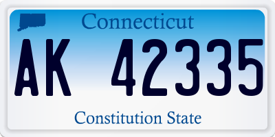 CT license plate AK42335