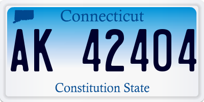 CT license plate AK42404