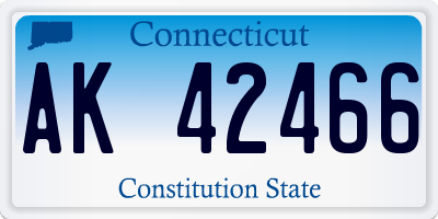 CT license plate AK42466