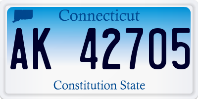 CT license plate AK42705
