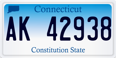 CT license plate AK42938