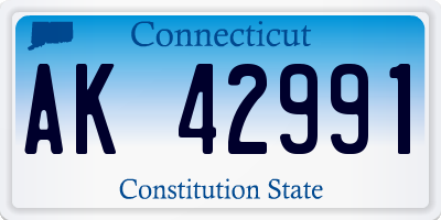 CT license plate AK42991