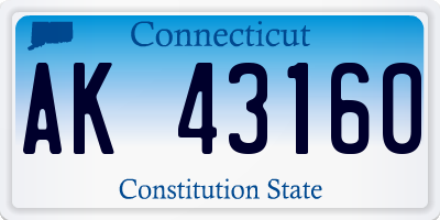 CT license plate AK43160