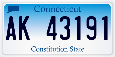 CT license plate AK43191