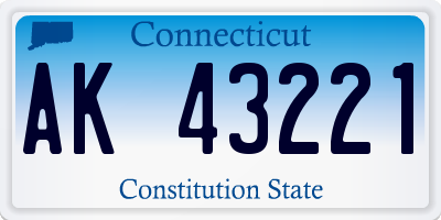 CT license plate AK43221