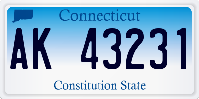 CT license plate AK43231