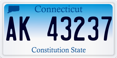 CT license plate AK43237
