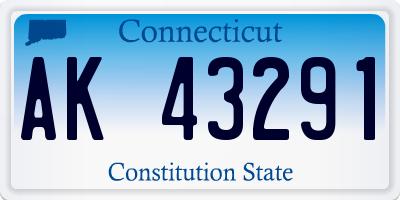CT license plate AK43291