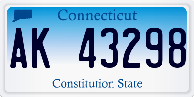 CT license plate AK43298