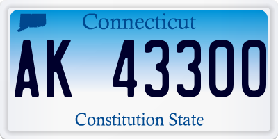 CT license plate AK43300