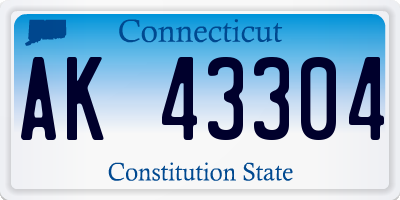 CT license plate AK43304