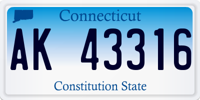 CT license plate AK43316