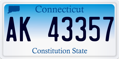 CT license plate AK43357