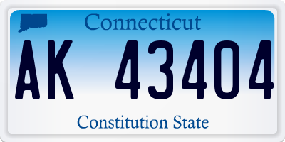 CT license plate AK43404