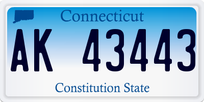 CT license plate AK43443