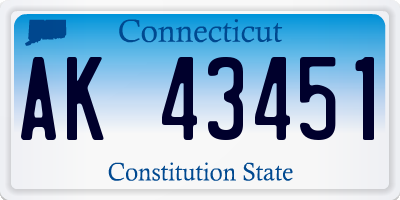 CT license plate AK43451