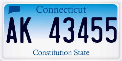 CT license plate AK43455