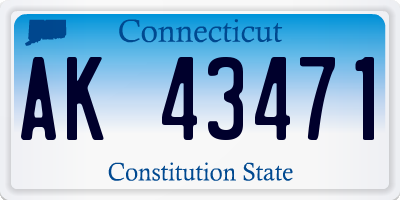 CT license plate AK43471