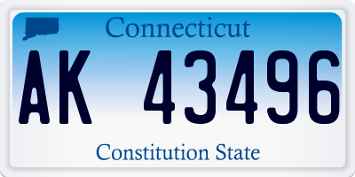 CT license plate AK43496