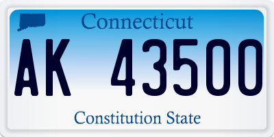 CT license plate AK43500