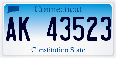 CT license plate AK43523